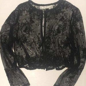 Black beaded evening bolero cardigan/jacket